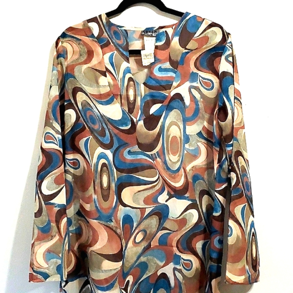 NWT! Contempo Casuals 90s Sheer Tunic Top Size M Retro women
